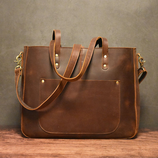 Bolso Grande de Cuero Crazy Horse Vintage con Capacidad Máxima - Image 7