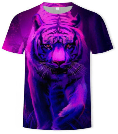 Camiseta Estampado 3D Águila, Lobo y León