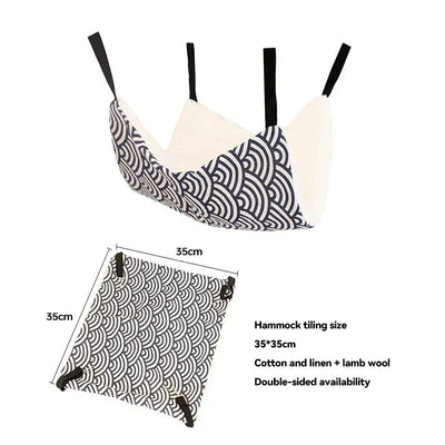 Hamaca Colgante de Algodón para Mascotas Pequeñas - Cama Confortable para Gatos, Hurones y Roedores - Image 5