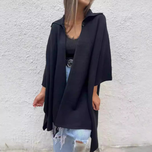 Abrigo Trench Suelto con Botón Único para Mujer - Image 5