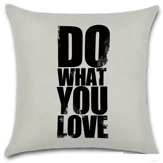 Funda de Almohada Decorativa con Letras en Blanco y Negro - Image 37
