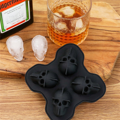 Molde de Hielo 3D Calavera de Silicona - Multiusos para Postres, Velas y Chocolate