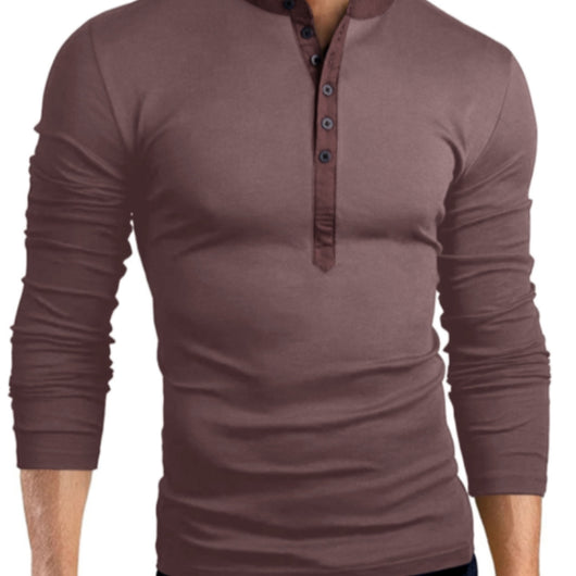 Camiseta Manga Larga Escote V Slim Fit para Hombre - Image 9