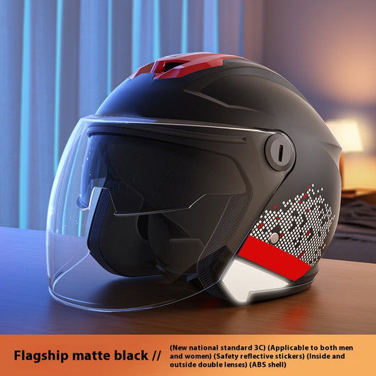 Casco Integral Motocicleta Eléctrica Doble Espejo Invierno con Diseño Personalizado - Image 7