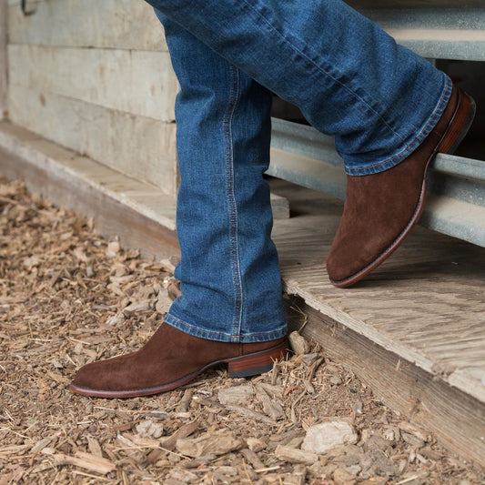 Botas de Ante para Hombre Tacón Bajo Clásicas Tallas 38-48