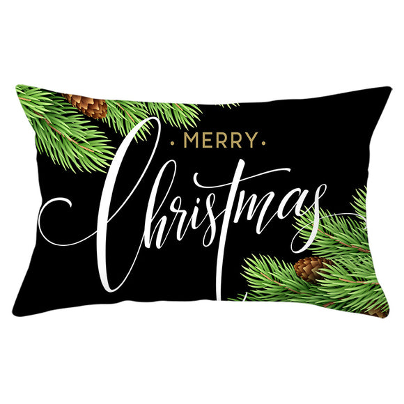 Funda de Almohada Navideña Serie Verde con Estampado Piel de Melocotón