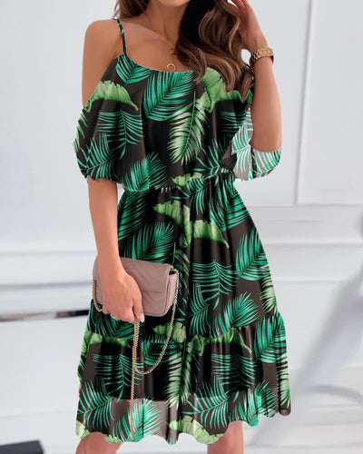 Vestido de Verano con Flores y Volantes - Diseño Hombros Descubiertos - Image 10