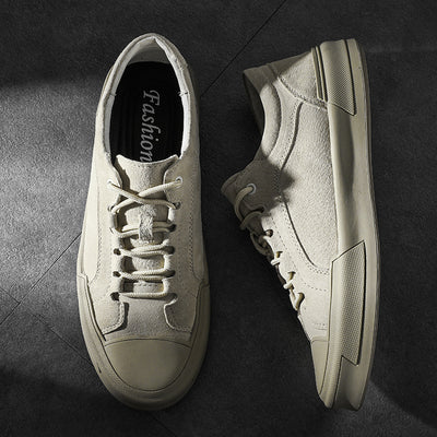 Zapatos Casuales Retro de Cuero Frosted para Hombre - Estilo Urbano Clásico