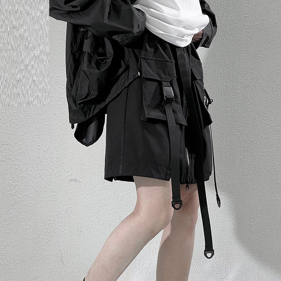 Pantalón Corto Mecánico con Bolsillos Grandes - Unisex Holgado y Casual