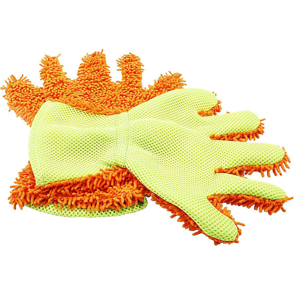 Guantes Finos de Chenilla con Cinco Dedos para Lavado de Auto