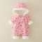 Abrigo Enterizo de Algodón Grueso para Bebé Niña - Pijama Invernal Cálido
