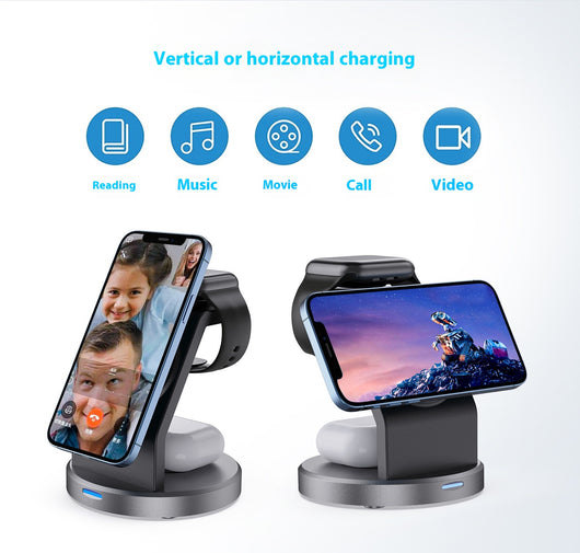 Cargador Inalámbrico Multifuncional para Teléfono, Reloj y Auriculares - Image 11