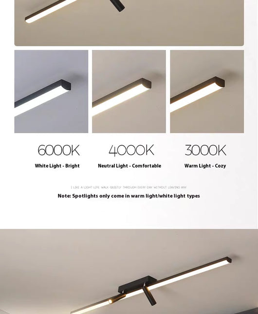 Lámpara de Techo Minimalista de Palabra Única para Vestidores - Image 16