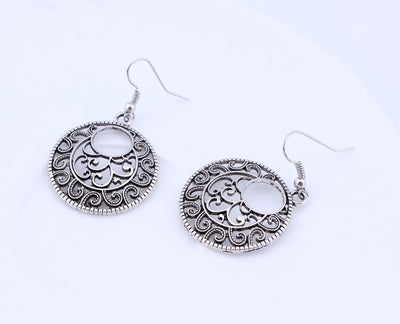 Aretes de Plata Tibetana Calados Estilo Étnico - Image 8