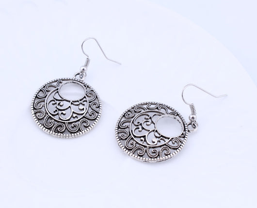 Aretes de Plata Tibetana Calados Estilo Étnico - Image 8