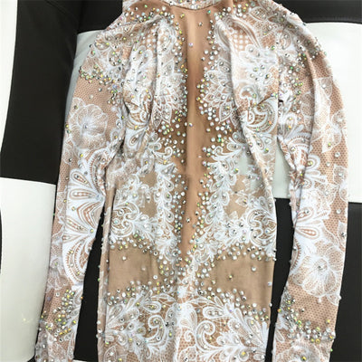 Jumpsuit Estampado con Diamantes Completos para Mujer de Manga Larga - Image 9