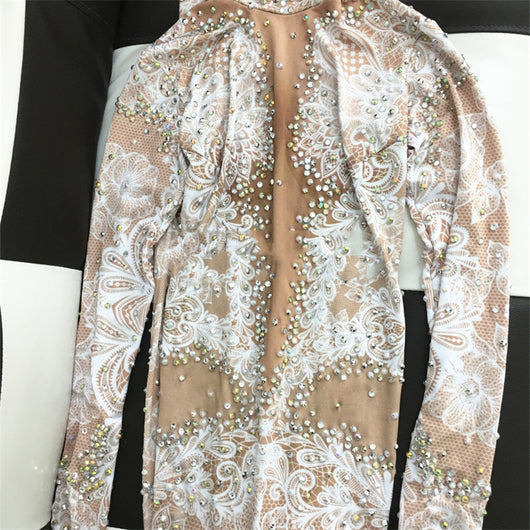 Jumpsuit Estampado con Diamantes Completos para Mujer de Manga Larga - Image 9