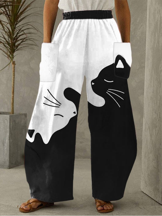 Pantalones Anchos con Cintura Elástica Estampados para Casa - Image 7