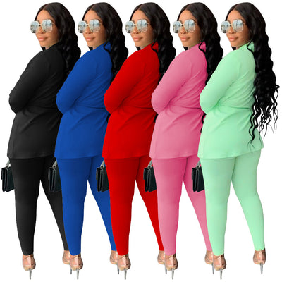 Conjunto de Dos Piezas Blazer Casual con Cordón Ajustable para Mujer - Image 2