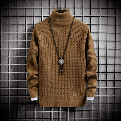 Suéter Cuello Alto Ajustado de Color Sólido para Invierno - Image 12