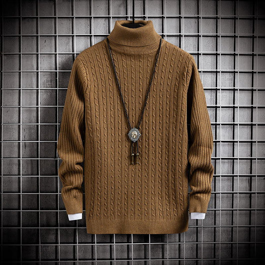 Suéter Cuello Alto Ajustado de Color Sólido para Invierno - Image 12