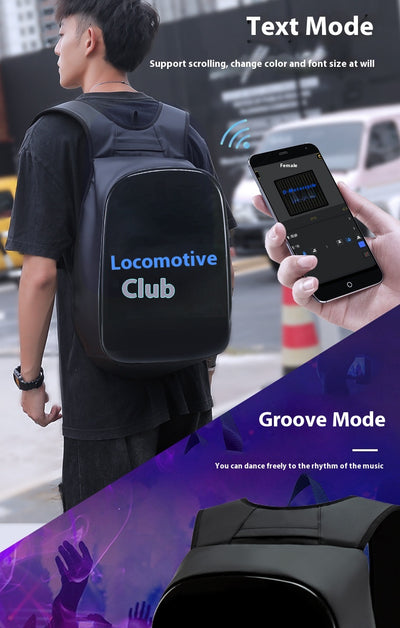 Mochila Inteligente con Pantalla LED Dinámica para Exteriores - Image 7
