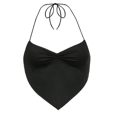 Chaleco Escotado Plisado con Cuello Halter - Diseño Minimalista Temperament - Image 6