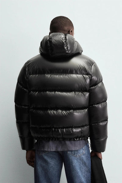 Chaqueta Negra de Algodón con Capucha - Estilo Casual - Image 26