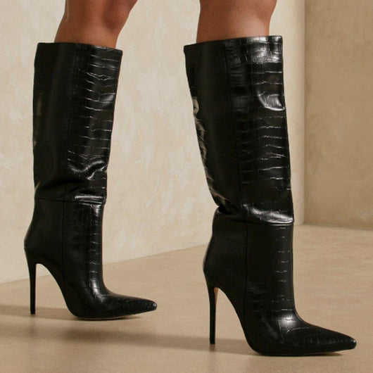 Botas de Tacón Stiletto Punta Afilada Talla Grande para Mujer - Image 4