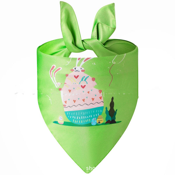 Pañuelo Triangular Absorbente para Mascotas - Diseño Conejito Pascua