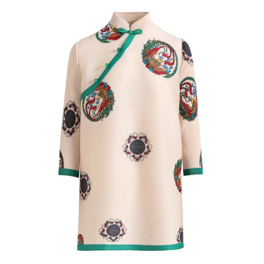 Blusa Cheongsam Retro Estampada Talla Grande para Mujer - Image 6