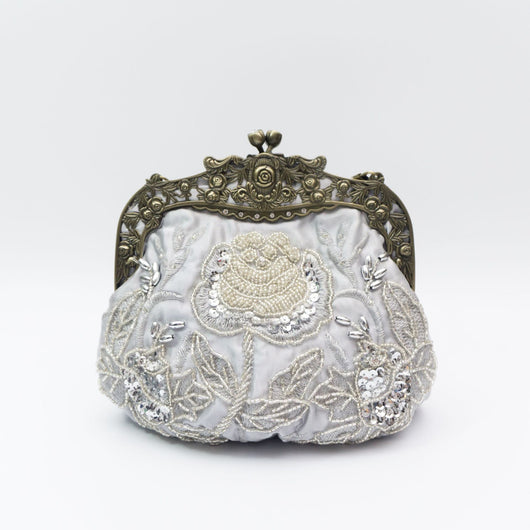 Bolso de Noche Vintage con Bordado de Rosas y Lentejuelas - Image 15