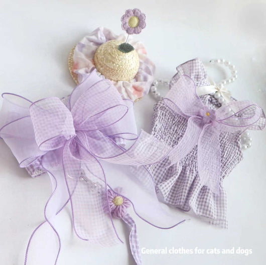 Ropa de Tracción a Cuadros Morados para Perros y Gatos - Image 9