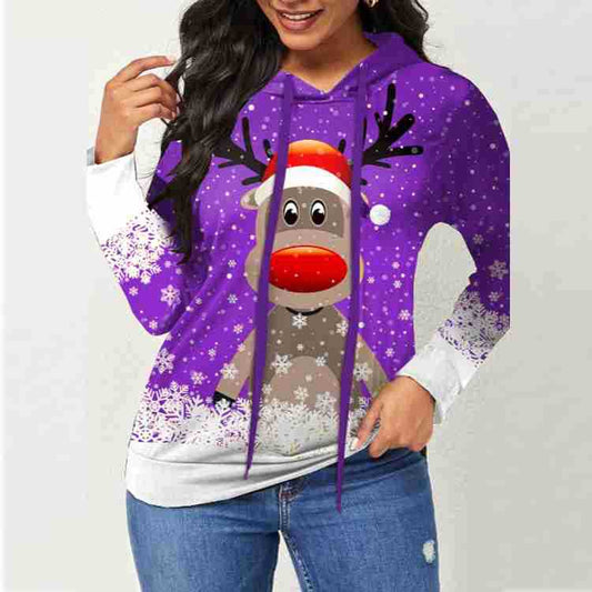 Sudadera Estampado Alce con Capucha y Manga Larga - Image 2