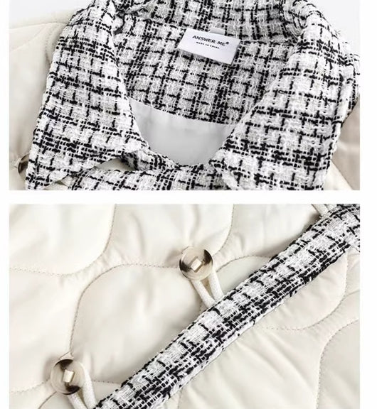 Abrigo Acolchado de Algodón Estilo Clásico con Patrón de Cuadrícula - Image 12