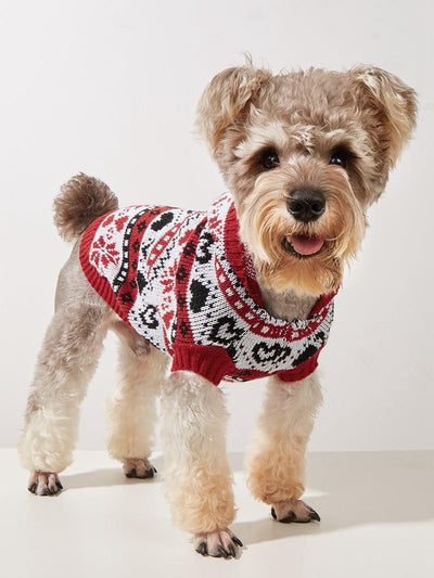 Suéter Térmico para Perro Pequeño - Diseño de Copos de Nieve y Rayas - Image 10