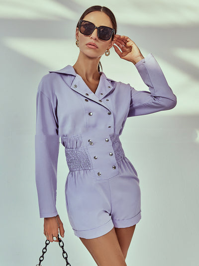 Jumpsuit Ajustado de Algodón Puro en Color Liso - Image 11