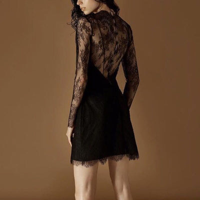Vestido de Fiesta Elegante Falda A-Line con Encaje - Image 8