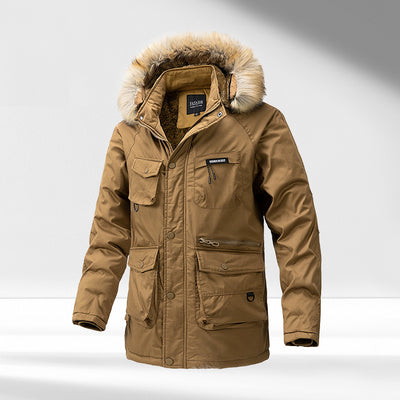 Parka de Invierno para Hombre Acolchada con Capucha y Cuello de Piel - Image 8