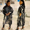 Gabardina Larga Casual con Estampado y Cierre