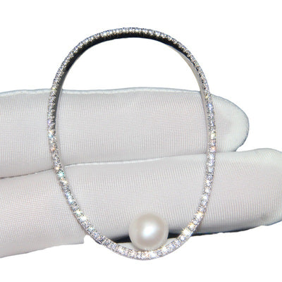 Aretes de Plata Esterlina con Perla y Cristal Diamante - Image 7