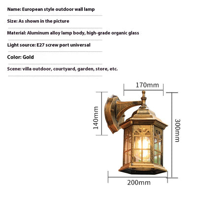 Lámpara de Pared Exterior Estilo Europeo para Balcón y Jardín - Image 8