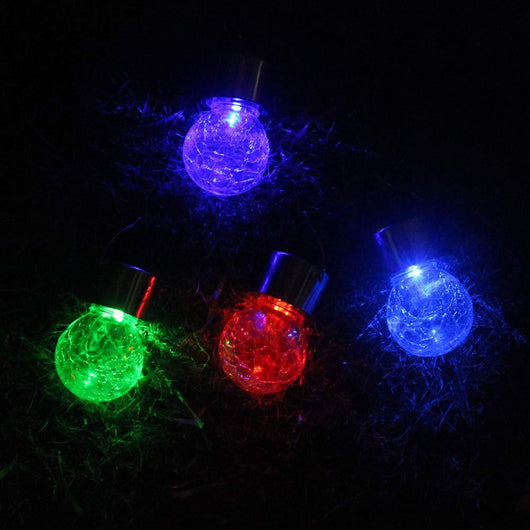 Lámpara Solar de Cristal Crack Ball - Iluminación Decorativa Exterior