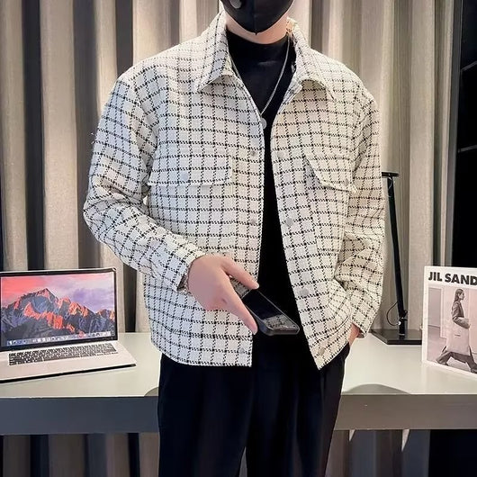 Camisa Cuadros Estilo Coreano Manga Larga Casual - Image 5