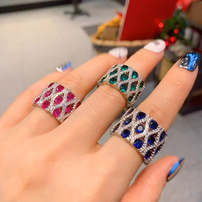 Anillo de Diamante Simulado Estilo Vintage para Mujer