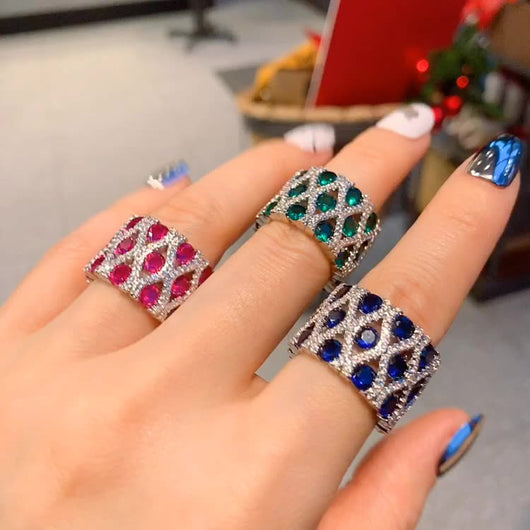 Anillo de Diamante Simulado Estilo Vintage para Mujer