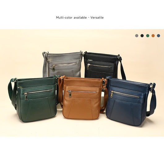 Bolso Mensajero de Cuero Genuino Primera Capa para Mamás Modernas - Image 14