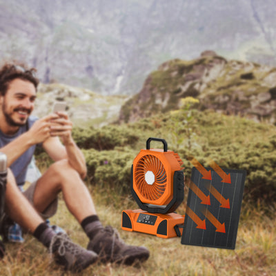 Ventilador Portátil con Luz LED Recargable para Exteriores