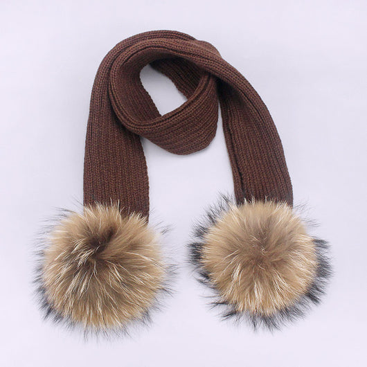 Set Gorro y Bufanda Doble Lana con Pompones para Niños - Image 17