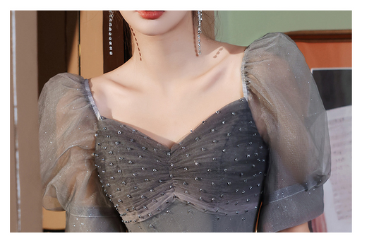 Vestido Corto con Mangas Abullonadas Temperament - Image 7